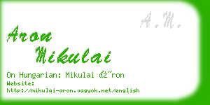 aron mikulai business card